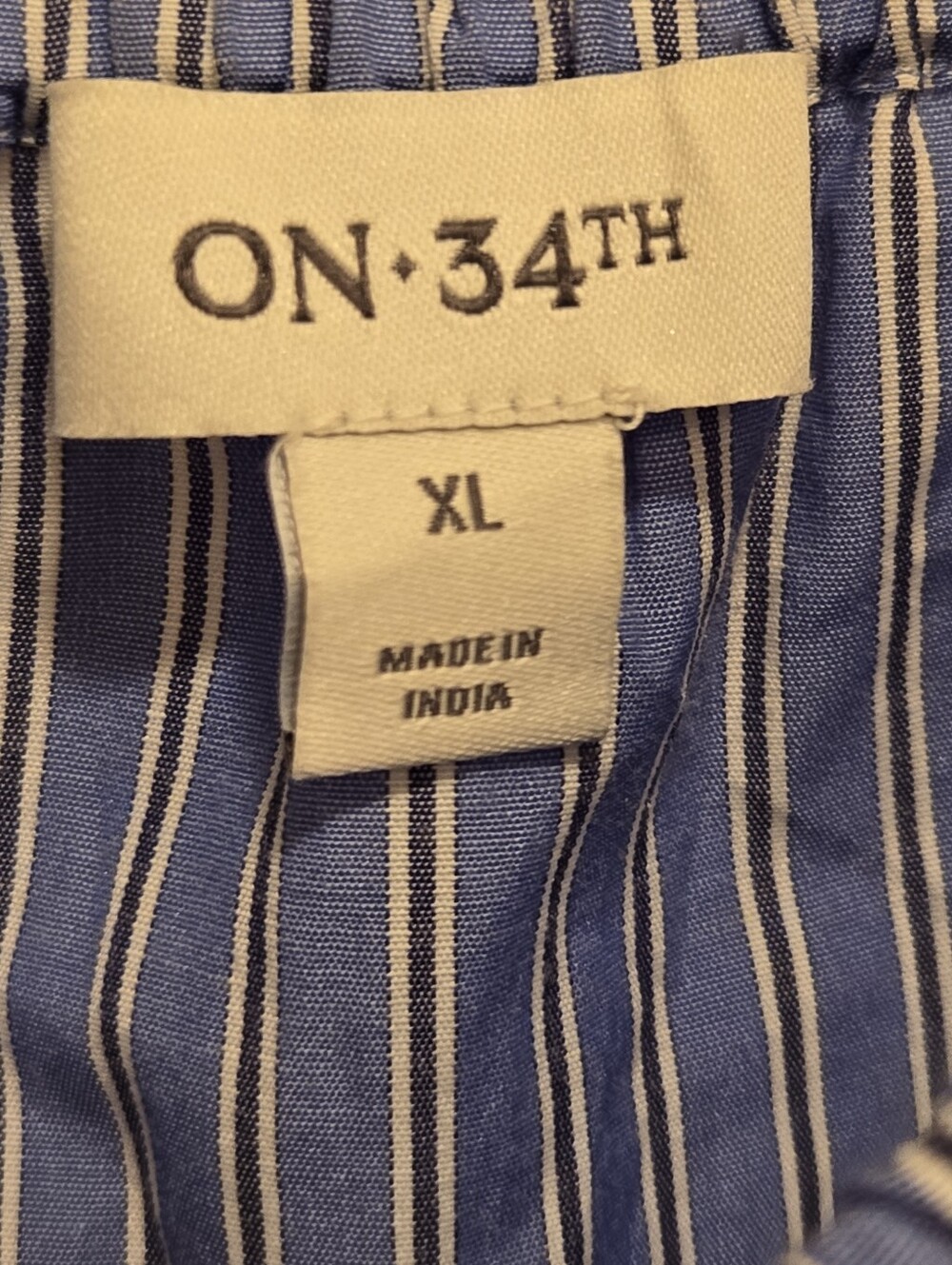 On 34th Blue Striped Ruffle Strap Tank Top XL NWT - Picture 7 of 8
